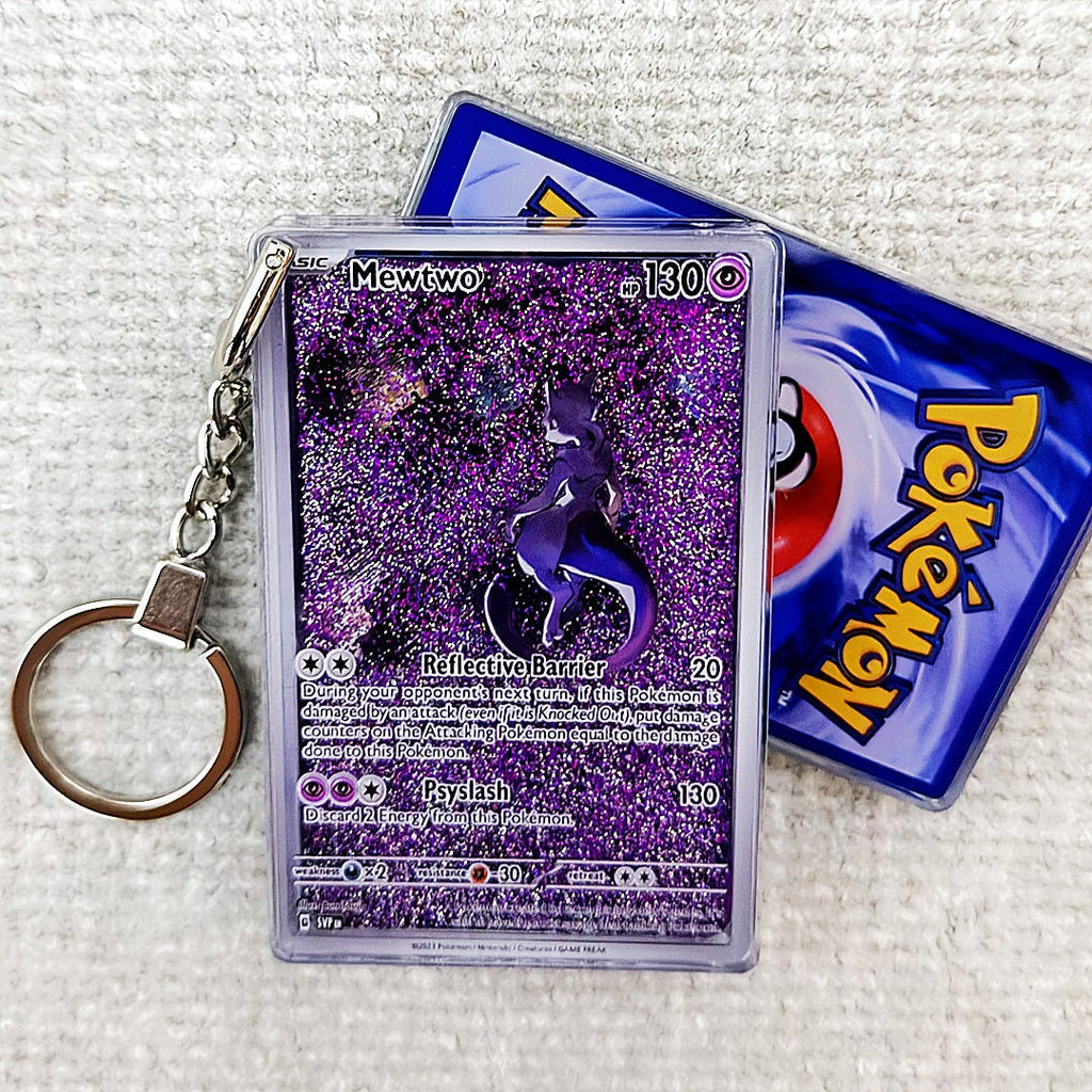Mewtwo Card Quicksand Keychain