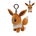 Eevee Pokémon Plush Keychain, Soft Stuffed Bag Charm with Snap Hook, Backpack Ornament Pendant Gift for Anime Fans Collectors
