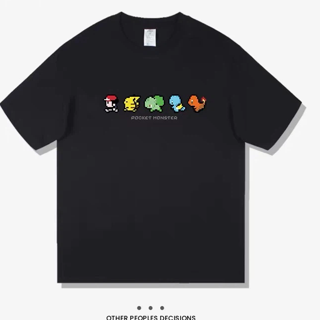 Retro Pixel Graphic Crew Neck T‑Shirt