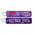 Gengar Pokémon Embroidered Key Tag, Double‑Sided Woven Jet Tag Keychain with Metal Ring ****