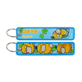 Psyduck Pokémon Embroidered Key Tag, Double‑Sided Woven Jet Tag Keychain with Metal Ring ****