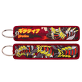 Giratina Pokémon Embroidered Key Tag, Double‑Sided Woven Jet Tag Keychain with Metal Ring ****