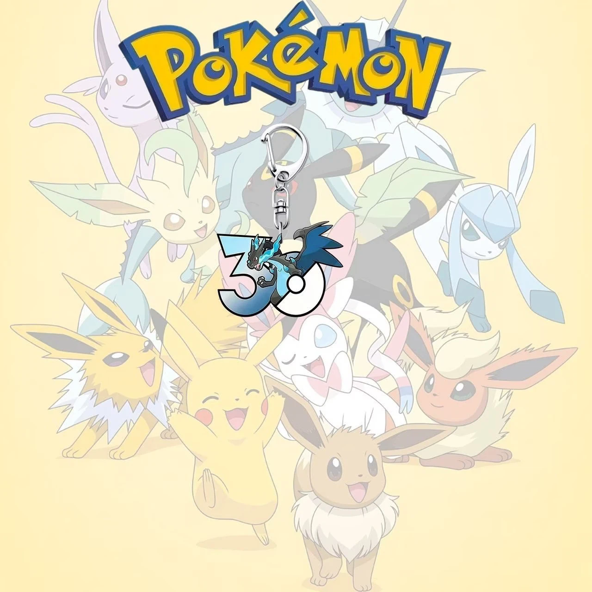 Pokemon 30th Anniversary Mega Charizard X Acrylic Keychain Charm