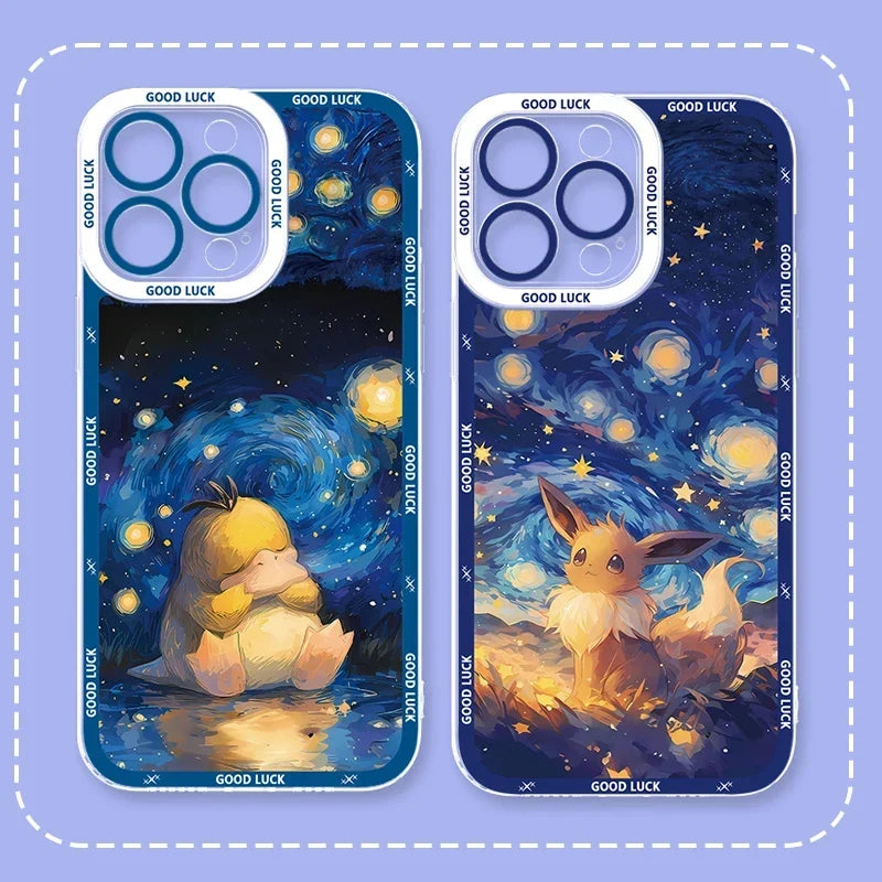Pokémon Starry Sky Oil Painting Phone Case For iPhone